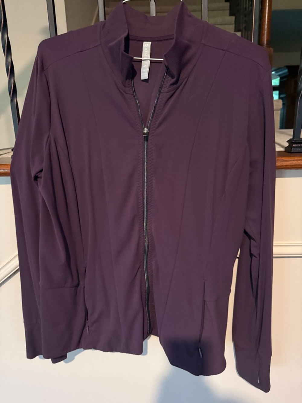 Athleta Plum Full-Zip Bomber Jacket